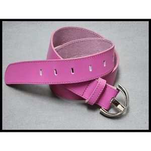 Express Genuine Leather Belt Made In Italy Metal D Buckle Hot Barbie Pink Small